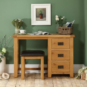 Rustic Oak : Bàn Làm Việc Và Ghế Đôn